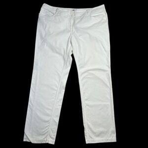 Eileen Fisher Pants Women XL White Org. Cotton Stretch Straight Summer Capsule